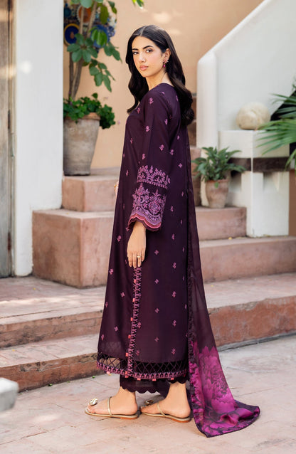Zarif | Nura Textured Lawn 25 | FAHA S Dark Plum Lawn