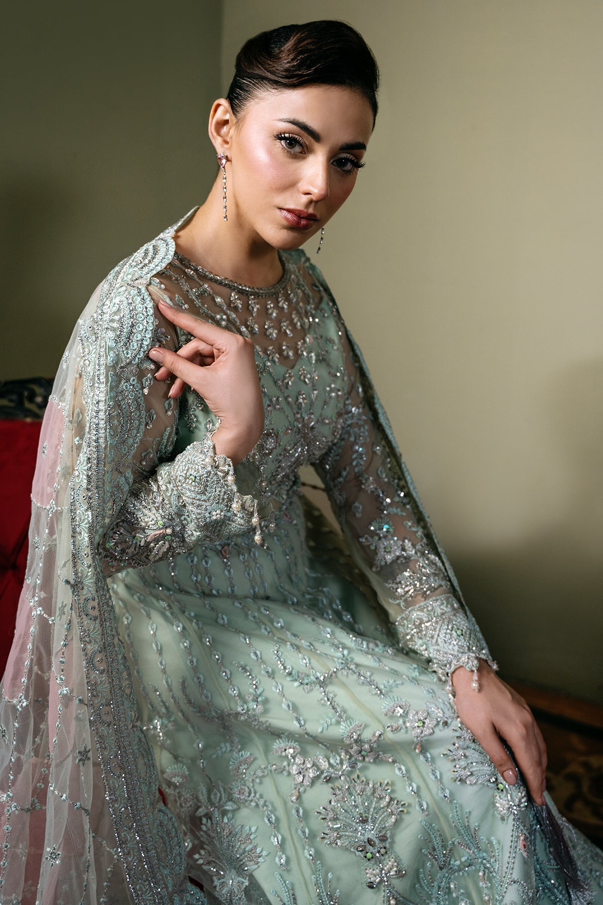 Mina Kashif | Kahani Formals | Zarpash M Mint Net