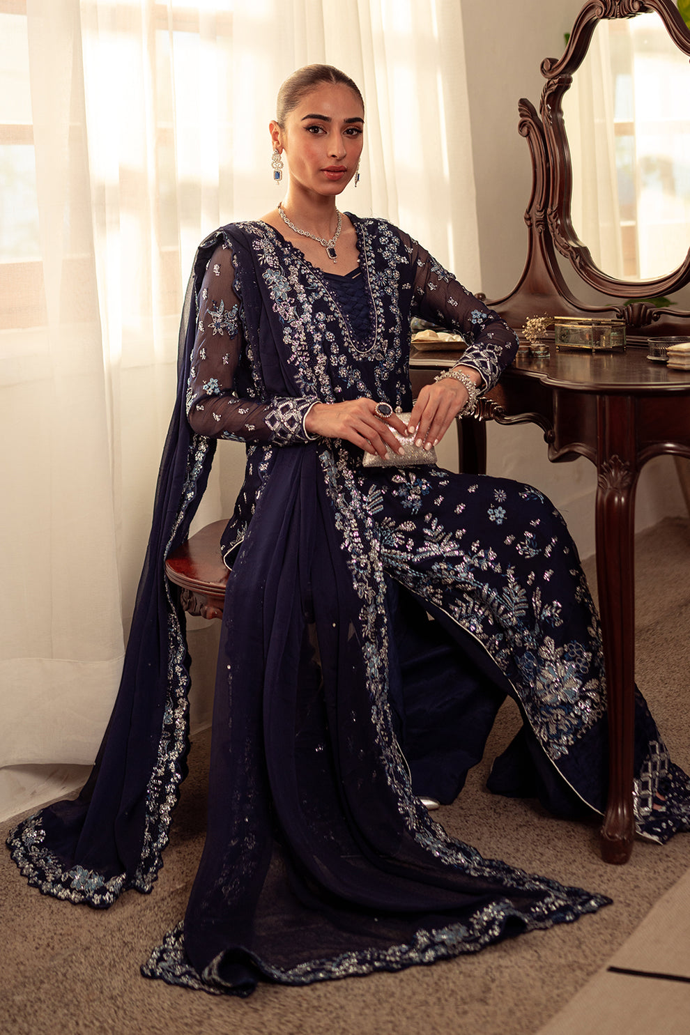 Neeshay | Dastaan Luxury Chiffon | Neelam - Pakistani Designer Dress - by Neeshay | Type: Formal - 100% Original at Saira Sultan