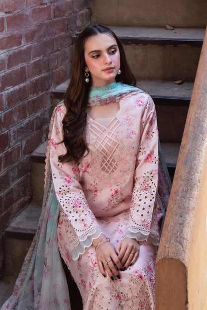 Neeshay | Summer Lines Printkari 25 | PECHE M Lawn Pink