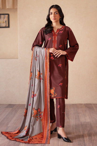 Charizma | Print Melody | CPM-4-S53A S Dark Maroon Raw Silk