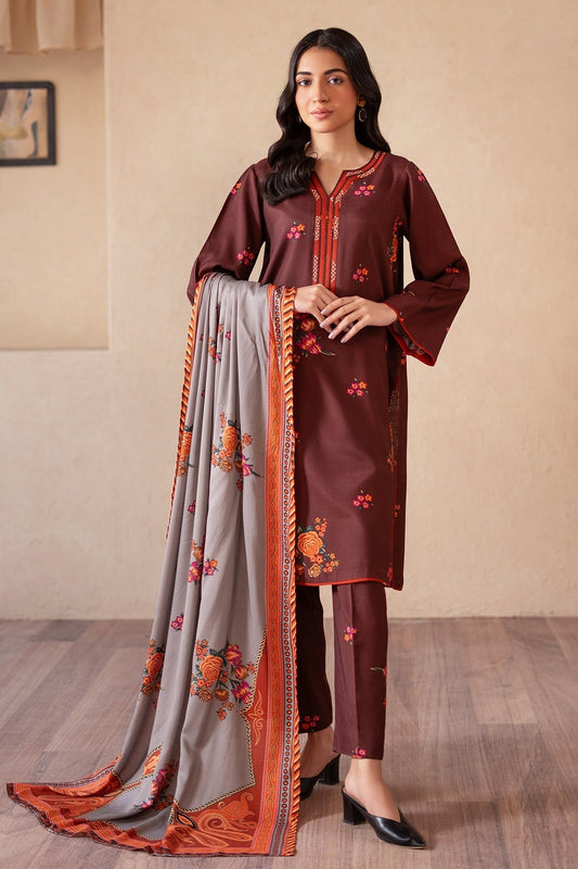 Charizma | Print Melody | CPM-4-S53A S Dark Maroon Raw Silk