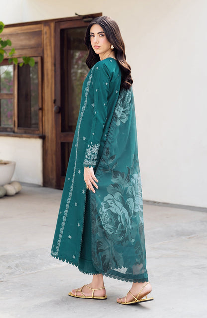 Zarif | Nura Textured Lawn 25 | NUSA S Emerald Green Lawn