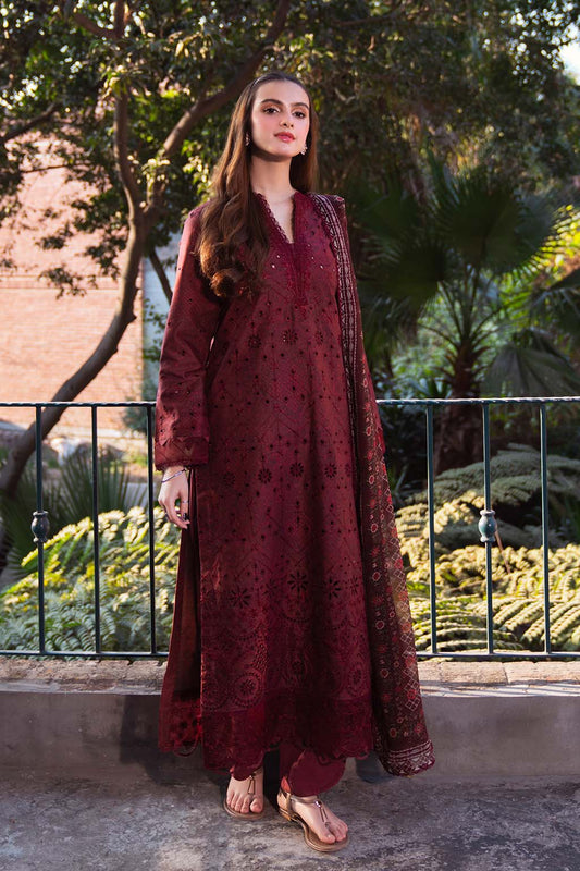 Neeshay | Summer Lines Printkari 25 | GARNET XS Dark Maroon Lawn