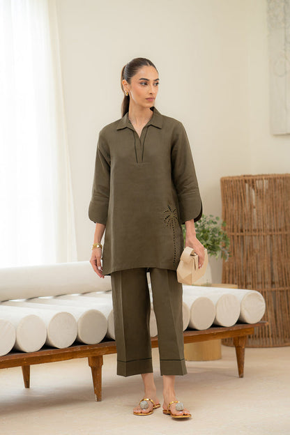 Sahar | Pre Essential Emb Edit | Olive Dusk - Pakistani Designer Dress - by Sahar - Type : Ladies Clothes - 100% Original at Saira Sultan