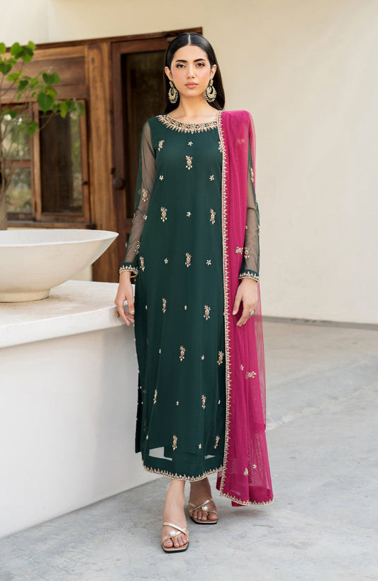 Zarif | Arzou Luxe | RAYA XS Net Dark Green