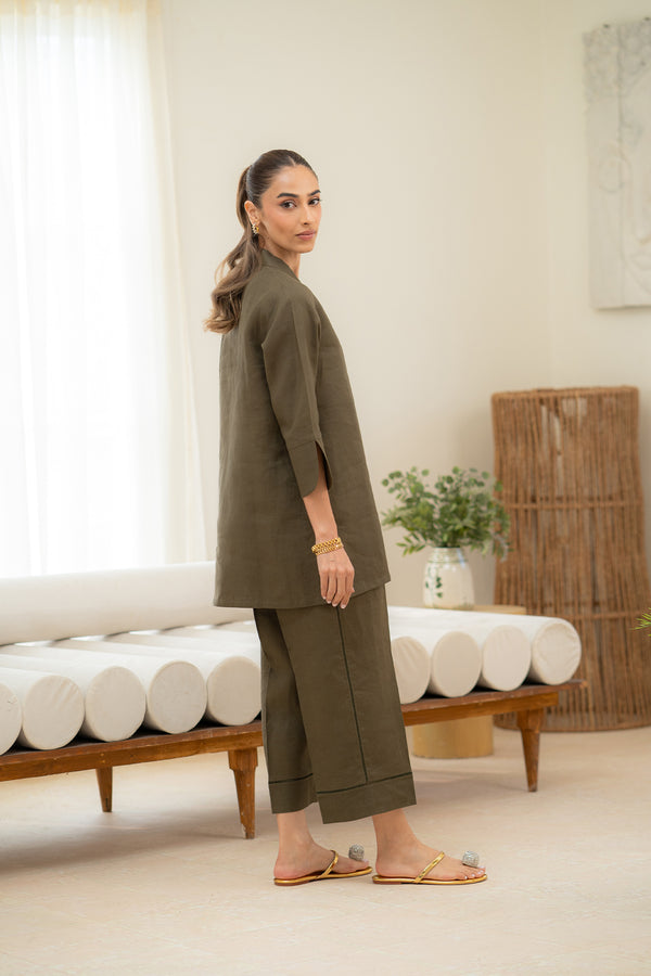 Sahar | Pre Essential Emb Edit | Olive Dusk - Pakistani Designer Dress - by Sahar - Type : Ladies Clothes - 100% Original at Saira Sultan