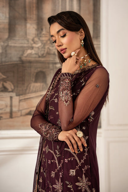 Zarif | Formal Edit 25 | ZFE-06 DAHLIA L Dark Plum Net