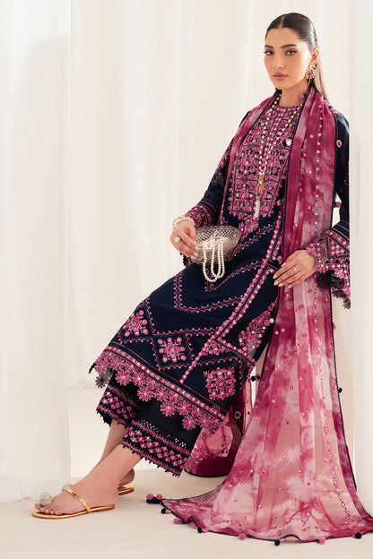 Jazmin | Iris Luxury Lawn 25 | IL'25-D01 Custom Size Midnight Blue Lawn