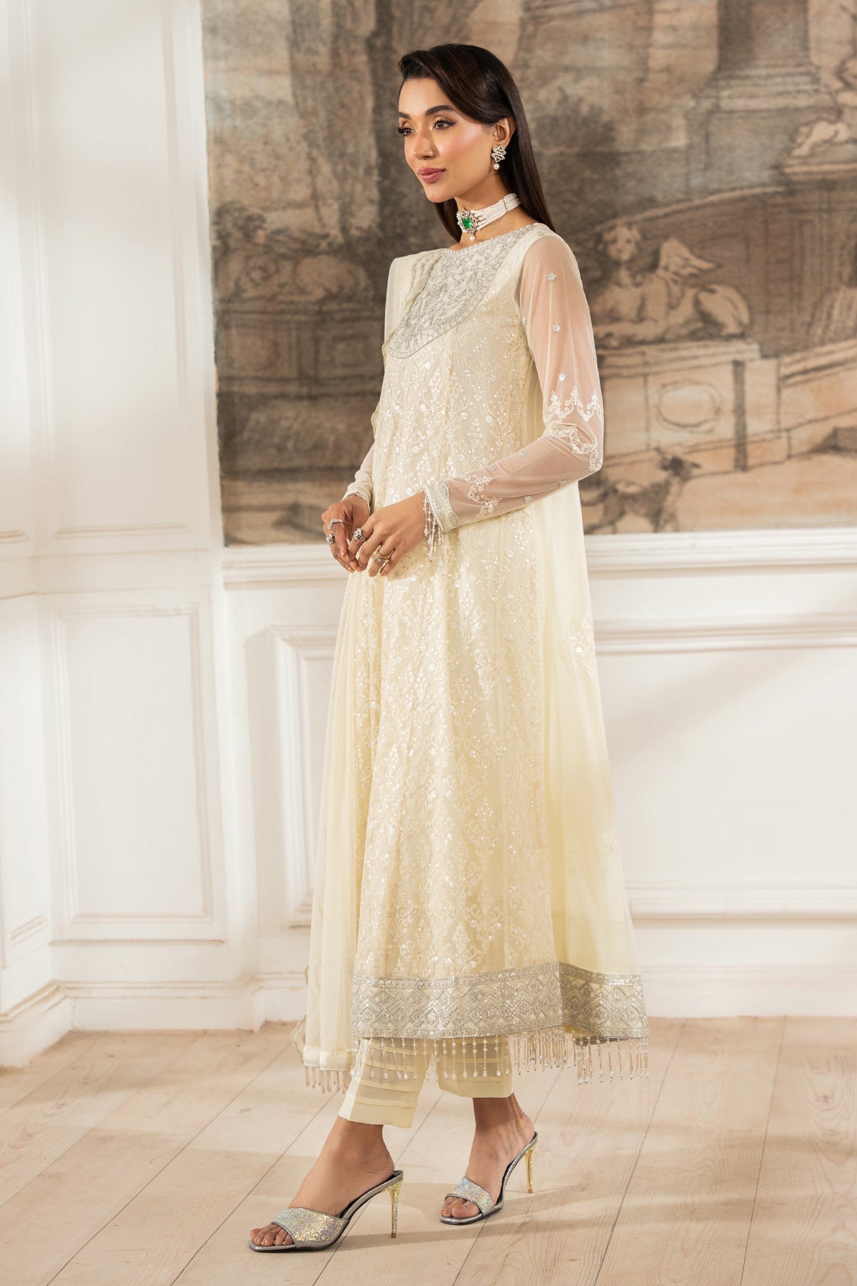 Zarif | Heer Formals | Z-03 AYDA L Ivory Net