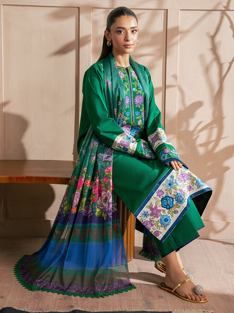 Rajbari | Parisa Premium Summer Edit | A- 10 XL Lawn Green