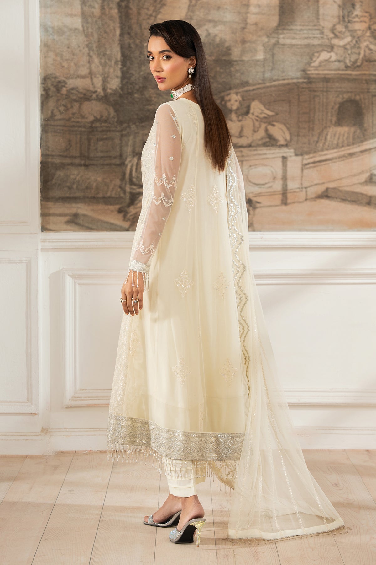 Zarif | Heer Formals | Z-03 AYDA S Ivory Net