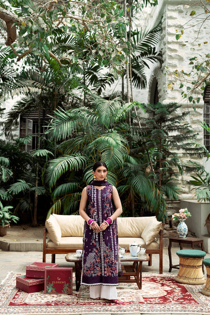 Florent | Eid Edits Luxury Lawn | FEE - 1A XS Plum Lawn
