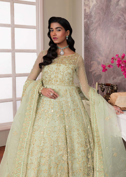 Dastoor | Airah Festive 25 | Opaline L Pistachio Green Organza