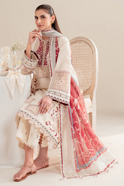 Jazmin | Iris Luxury Lawn 25 | IL'25-D02 Custom Size Cream Lawn