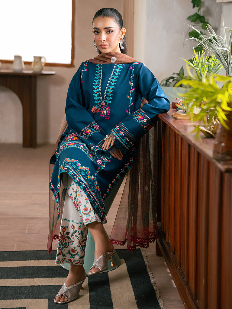 Rajbari | Parisa Premium Summer Edit | A- 06 Custom Size Teal Green Lawn