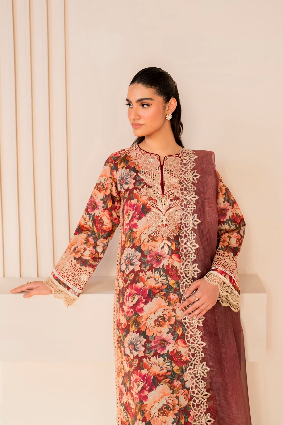 Xenia Formals | Printkari 25 | JACE M Pinkish Gray Lawn