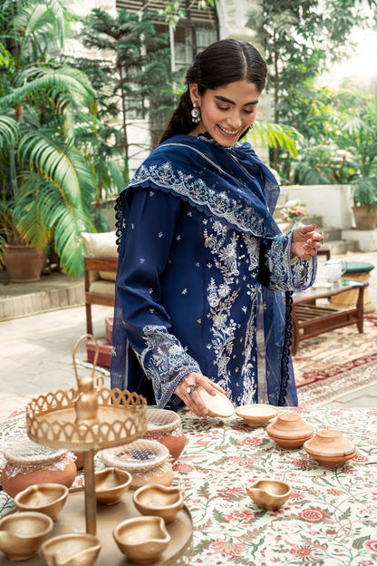Florent | Eid Edits Luxury Lawn | FEE-9 L Navy Blue Lawn