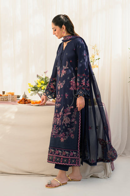 Zarif | Lamhay Luxury Eid Lawn 25 | 02 AYUSHA XL Dark Blue Lawn
