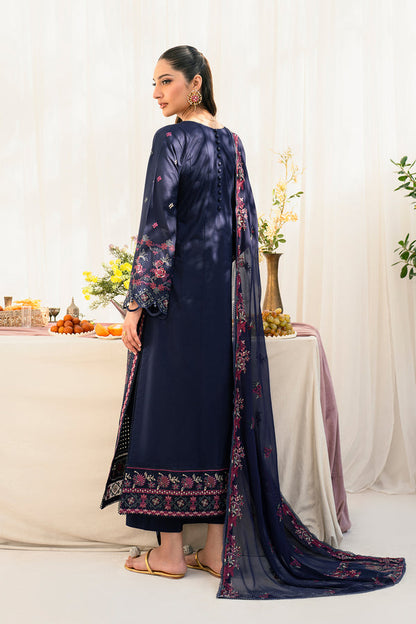 Zarif | Lamhay Luxury Eid Lawn 25 | 02 AYUSHA S Dark Blue Lawn