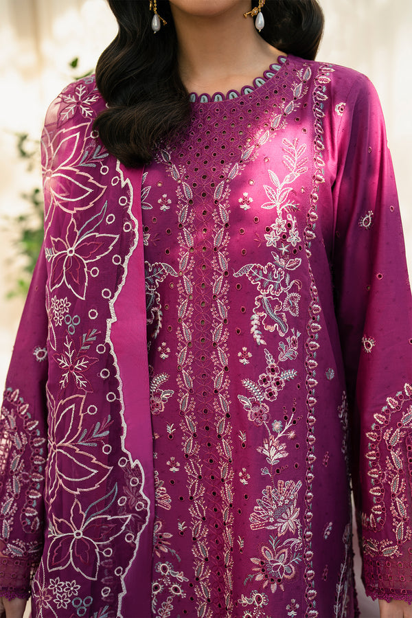 Zarif | Lamhay Luxury Eid Lawn 25 | 01 ALOHA M Magenta Lawn