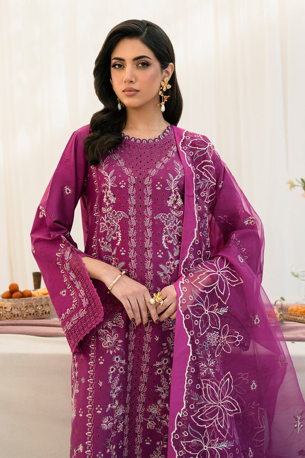 Zarif | Lamhay Luxury Eid Lawn 25 | 01 ALOHA L Magenta Lawn