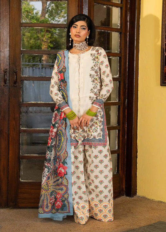 Maria Osama Khan | Retro Lawn 25 | Jasmine XS Cream Lawn