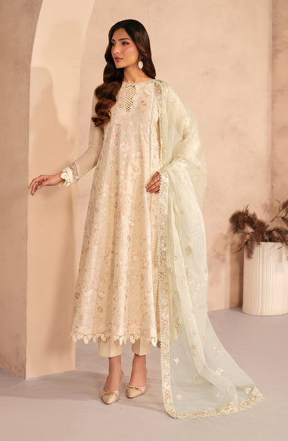 Zarif | Summer Lawn 25 |UNST-LWN-01 DAHEER M Ivory Lawn