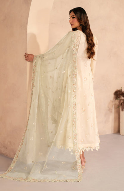 Zarif | Summer Lawn 25 |UNST-LWN-01 DAHEER S Ivory Lawn