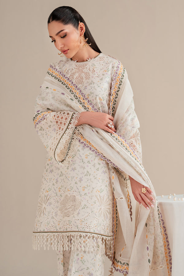 Jazmin | Iris Luxury Lawn 25 | IL'25-D09 XL Off White Lawn