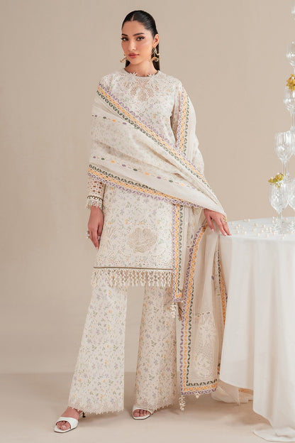 Jazmin | Iris Luxury Lawn 25 | IL'25-D09 XS Off White Lawn