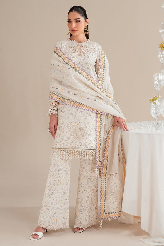 Jazmin | Iris Luxury Lawn 25 | IL'25-D09 XS Off White Lawn