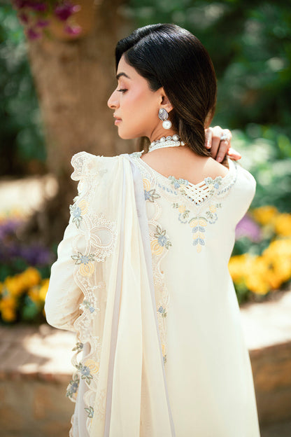 Qalamkar | Luxury Lawn Eid Edit | SB-09 Adeena M Ivory Lawn