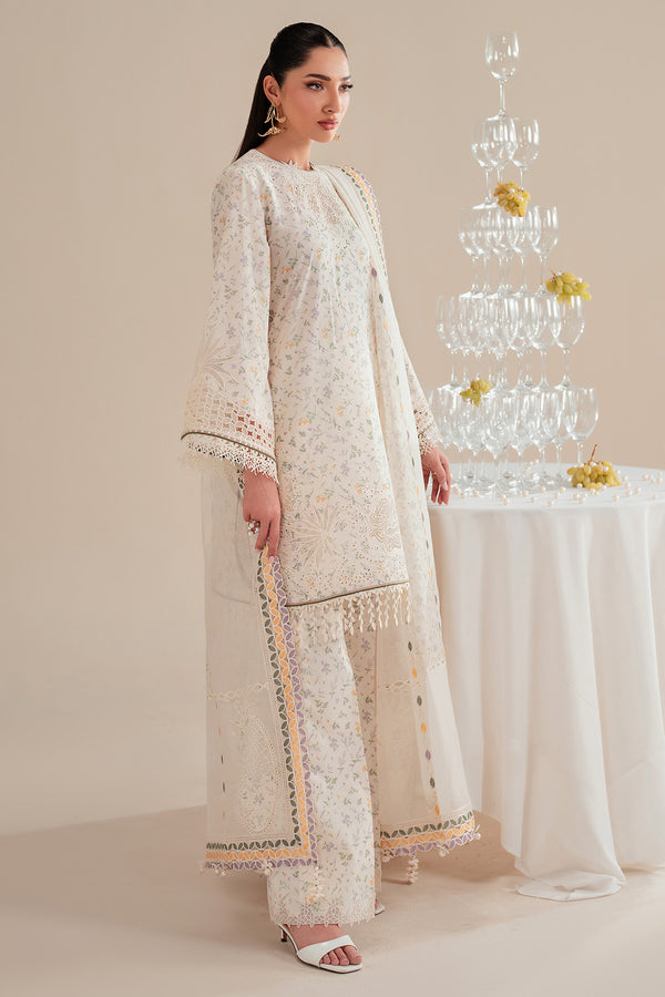 Jazmin | Iris Luxury Lawn 25 | IL'25-D09 S Off White Lawn