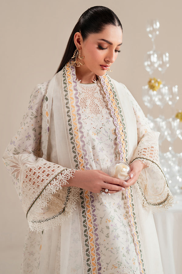 Jazmin | Iris Luxury Lawn 25 | IL'25-D09 L Off White Lawn