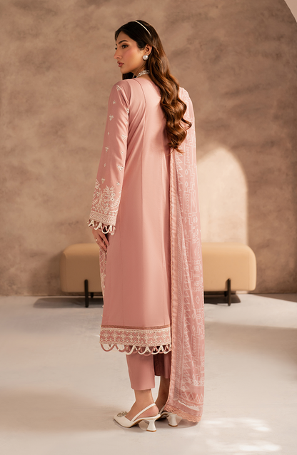 Zarif | Summer Lawn 25 | UNST-LWN-07 ANEEMA S Chikankari Lawn Powder Pink