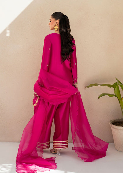 Dastoor | Maahi Luxury Pret 25 | Fuchsia Rose S Hot Pink Tissue Silk