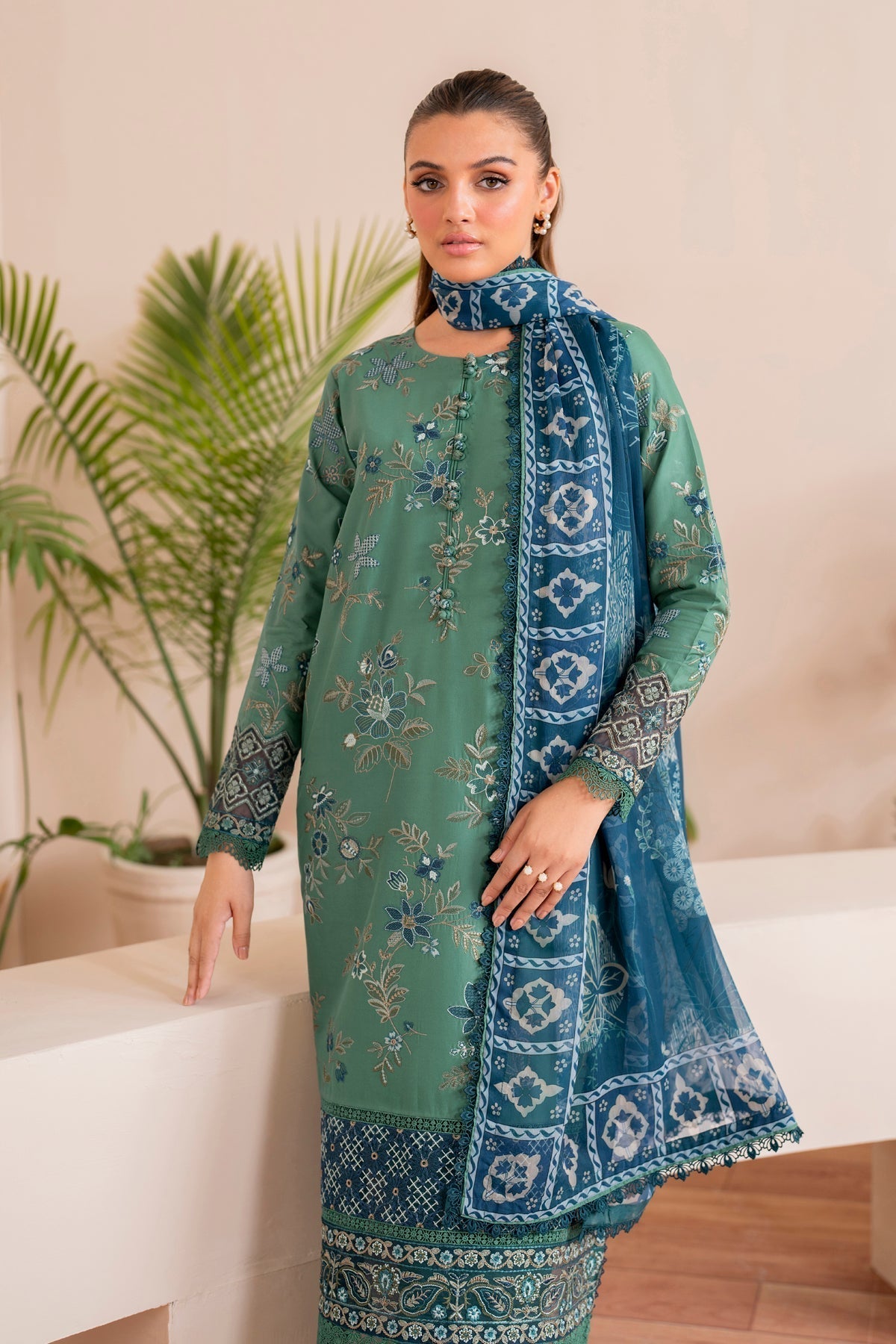 Xenia Formals | Printkari 25 | LUNA M Mint Green Lawn