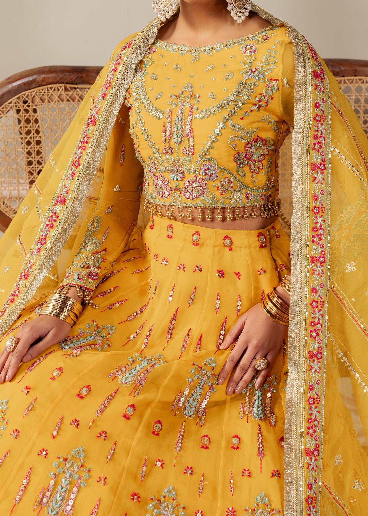 Dastoor | Airah Festive 25 | Solstice Custom Size Yellow Net