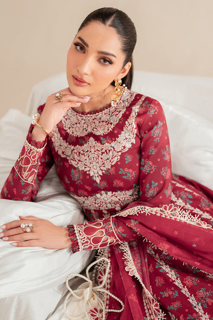 Jazmin | Iris Luxury Lawn 25 | IL'25-D08 L Dust Red Lawn