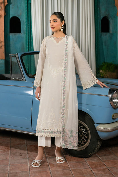 Zarif | Lamhay Luxury Eid Lawn 25 | 09 JANIRA XS White Lawn