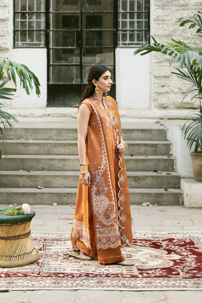 Florent | Eid Edits Luxury Lawn | FEE-6A L Rust Lawn