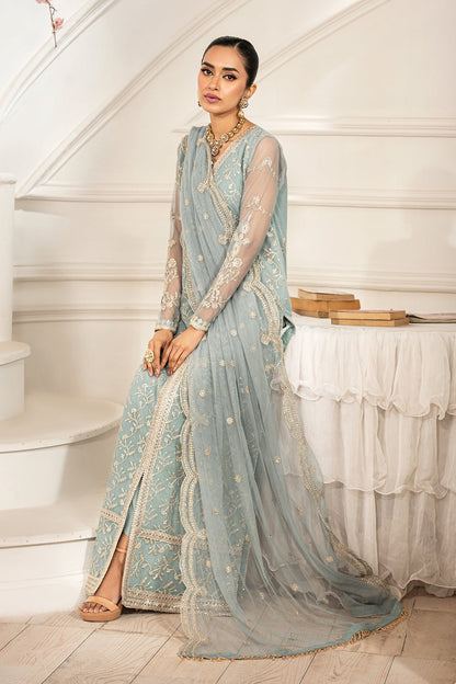 Zarif | Formal Edit 25 | ZFE-01 LYDIA Custom Size Sky Blue Net