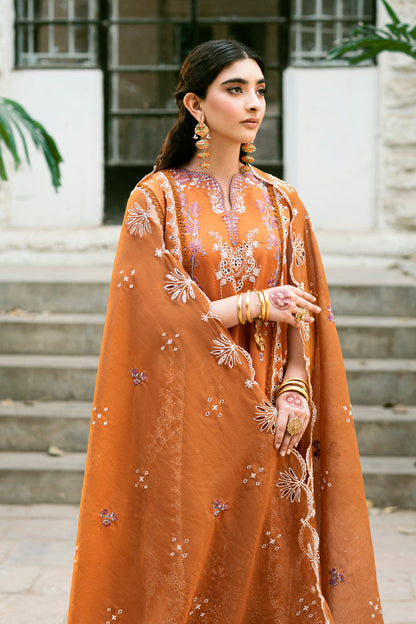 Florent | Eid Edits Luxury Lawn | FEE-6A M Rust Lawn