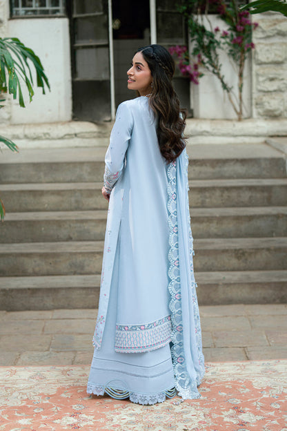 Qalamkar | Luxury Lawn Eid Edit | SB-04 Zarish S Light Blue Lawn