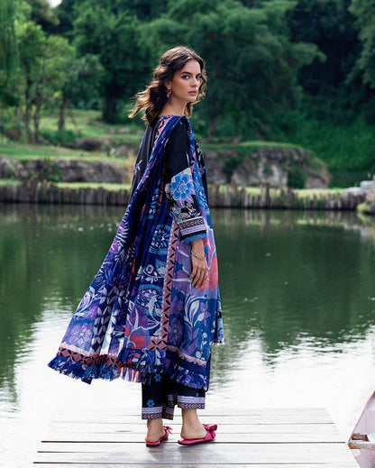 Roheenaz | Garden Veal Printed Lawn 25 |BlackBerry Frost - Pakistani Designer Dress - by Roheenaz | Type: Ladies Clothes - 100% Original at Saira Sultan