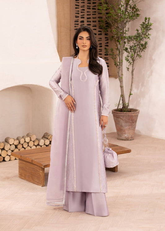 Dastoor | Rania Luxury Pret 25 | Aster XS Lavender Pinocchio Tissue Silk