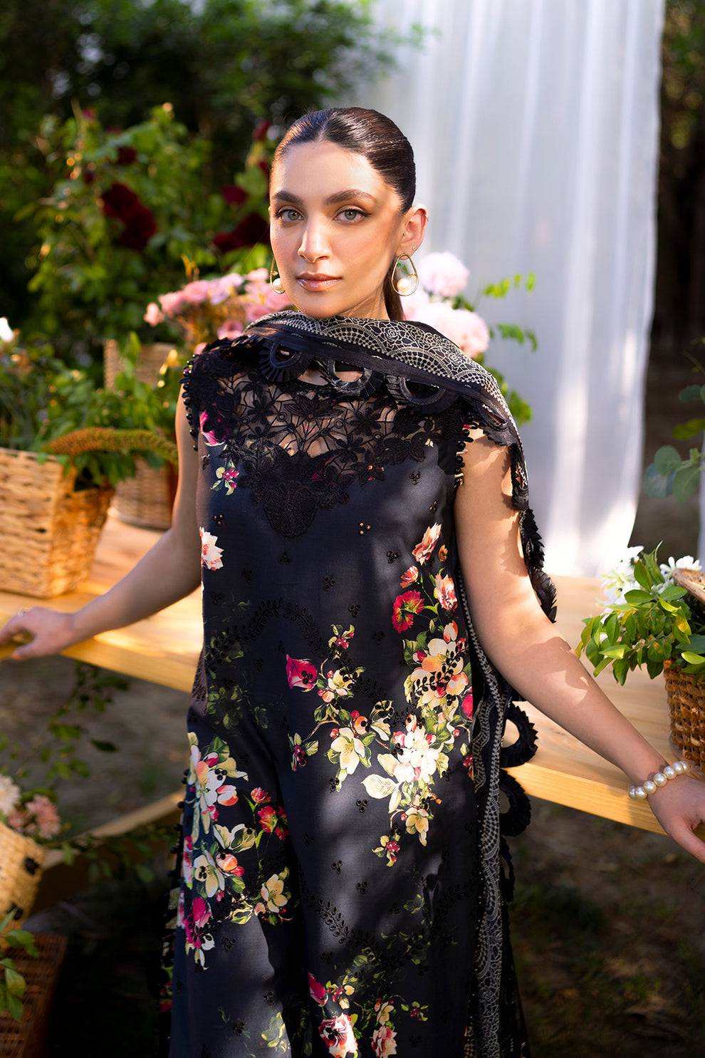 Neeshay | Summer Lines Printkari | OLIVINE - Pakistani Designer Dress - by Neeshay | Type: Luxury - 100% Original at Saira Sultan