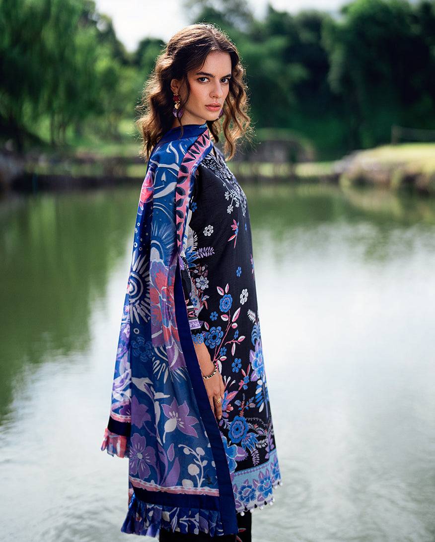 Roheenaz | Garden Veal Printed Lawn 25 |BlackBerry Frost - Pakistani Designer Dress - by Roheenaz | Type: Ladies Clothes - 100% Original at Saira Sultan