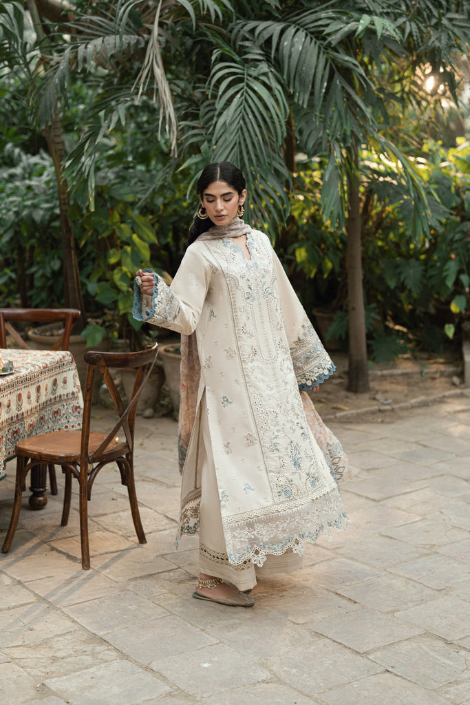 Florent | Eid Edits Luxury Lawn | FEE-4B M Off White Lawn